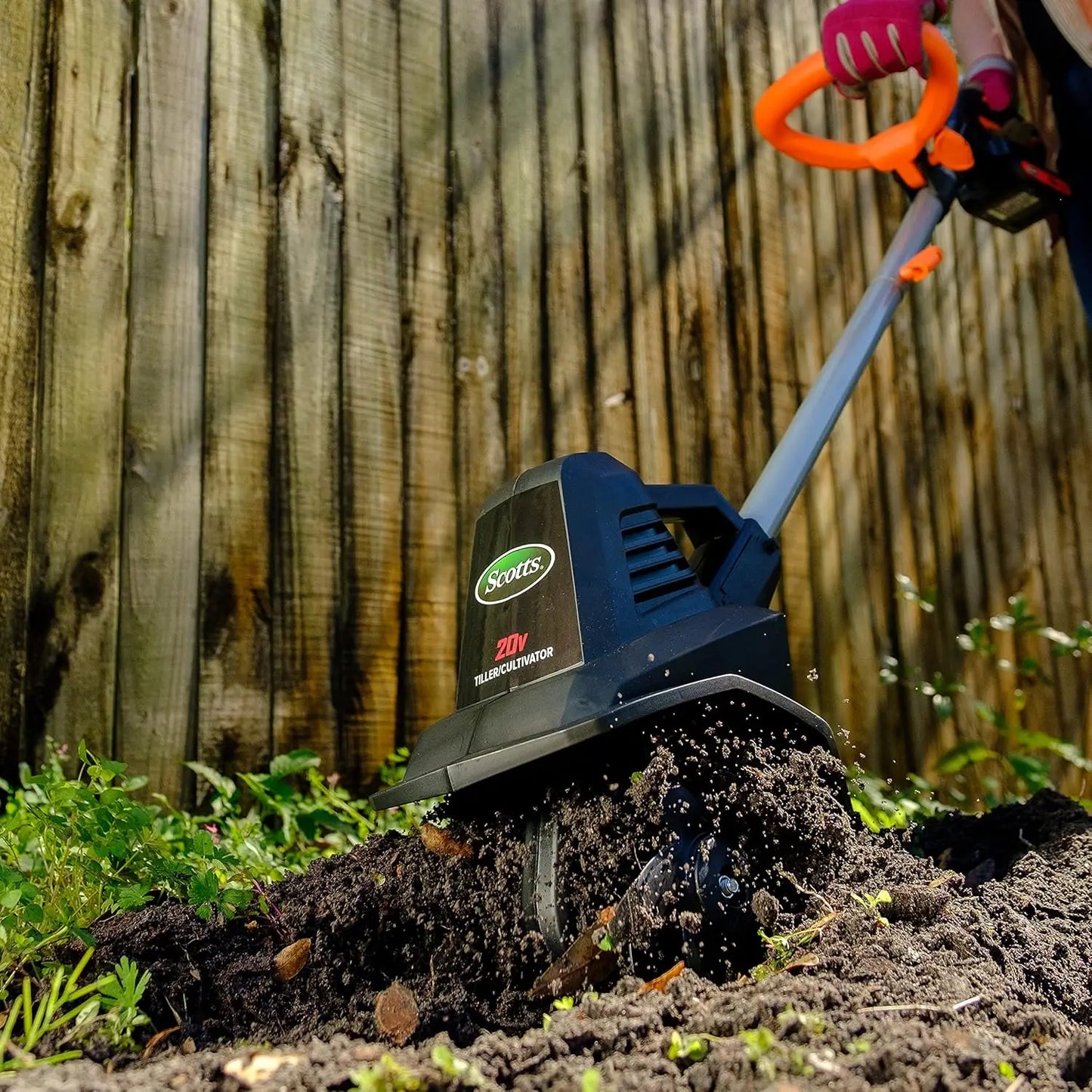 20V Cordless Garden Tiller 7.5 Inch Width with 2Ah Battery and Fast Charger