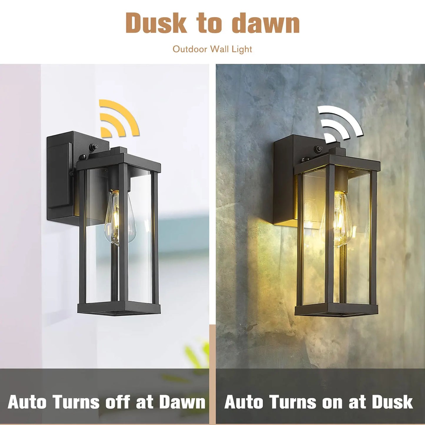 Porch Light With GFCI Outlet Dusk To Dawn Outdoor Wall Mount LED Fixture