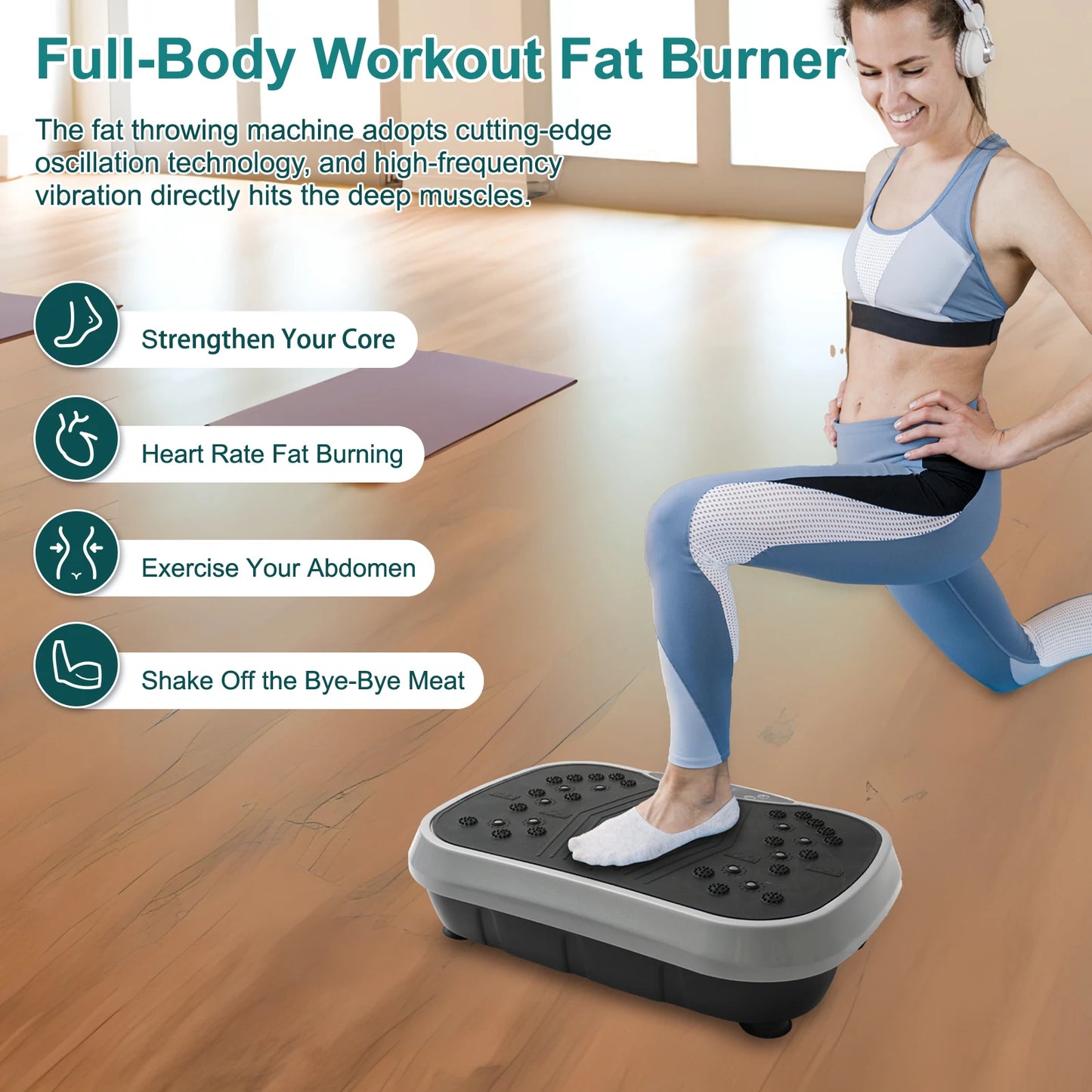 Vibration Plate Exercise Machine Fat Burning Home Fitness Equipment Portable