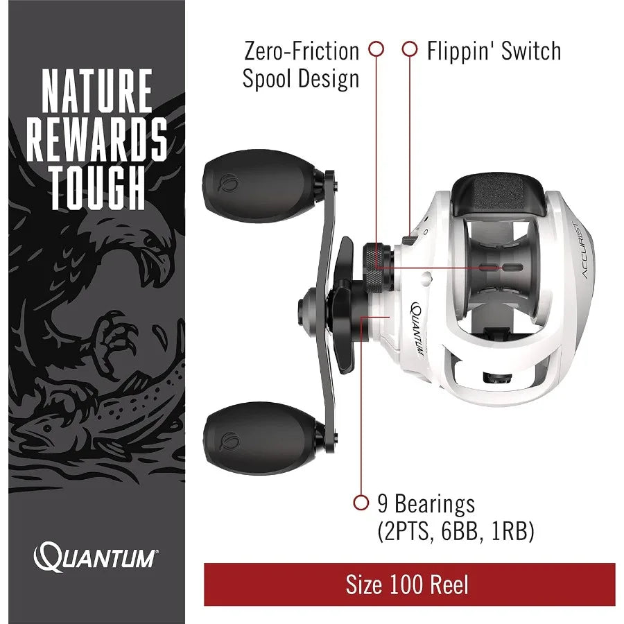 Accurist Baitcast Fishing Reel Size 100 With Non Slip Handle And Anti Reverse