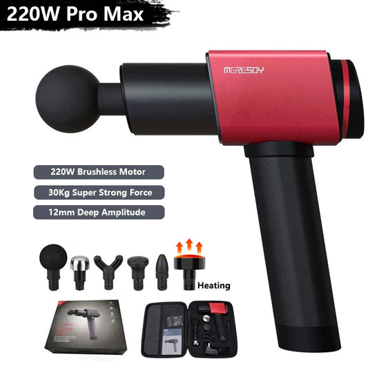 220W Professional Massage Gun Heating Aluminum Alloy Massager for Training