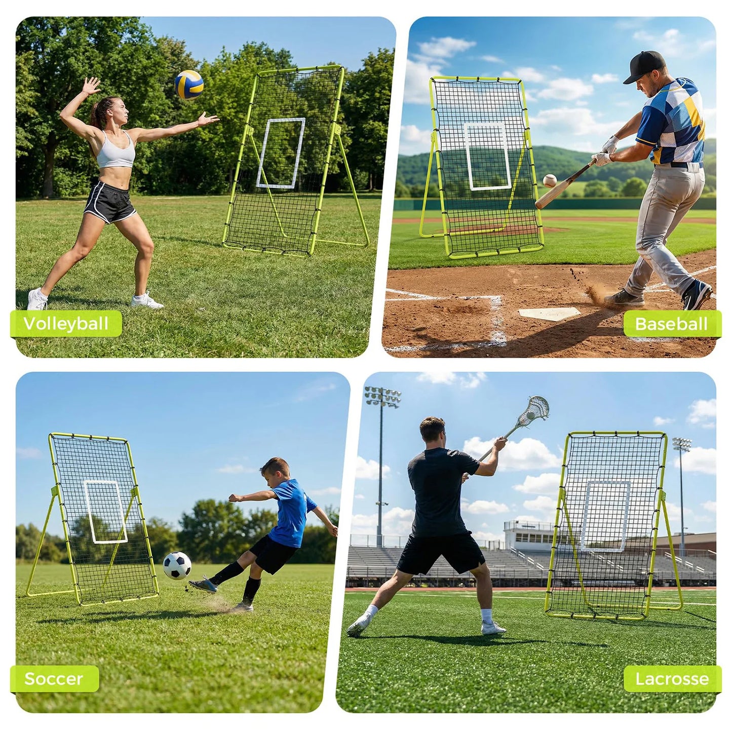 7x4ft Volleyball Rebounder Net Adjustable Angle For Solo Training Practice