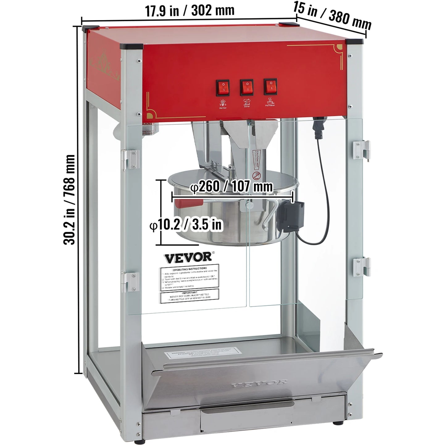 SucceBuy 8 To 12 Oz Electric Popcorn Maker Popper Machine With Scoop