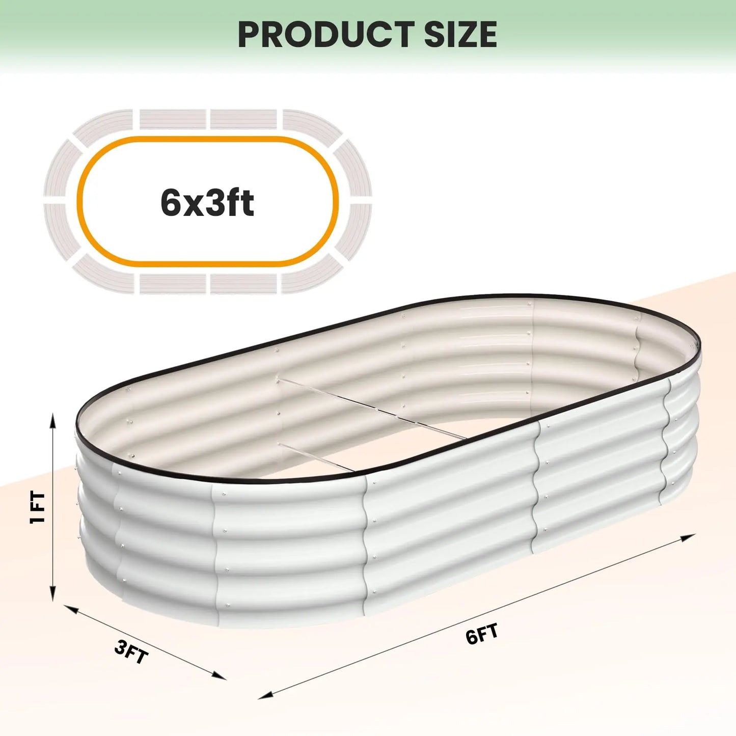 Two Pack Oval Galvanized Steel Raised Garden Beds With Open Base Safety Edge