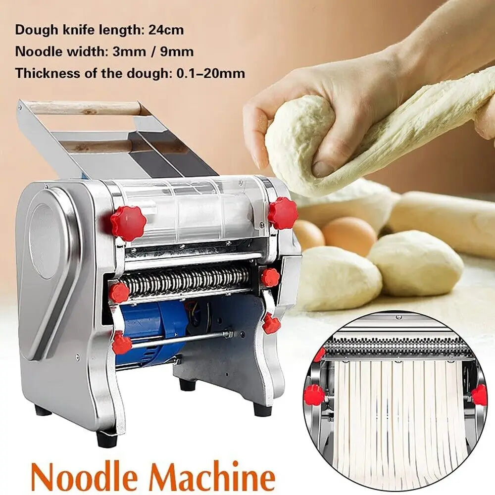 550W Electric Pasta Maker Noodle Machine Stainless Steel Dual Knife