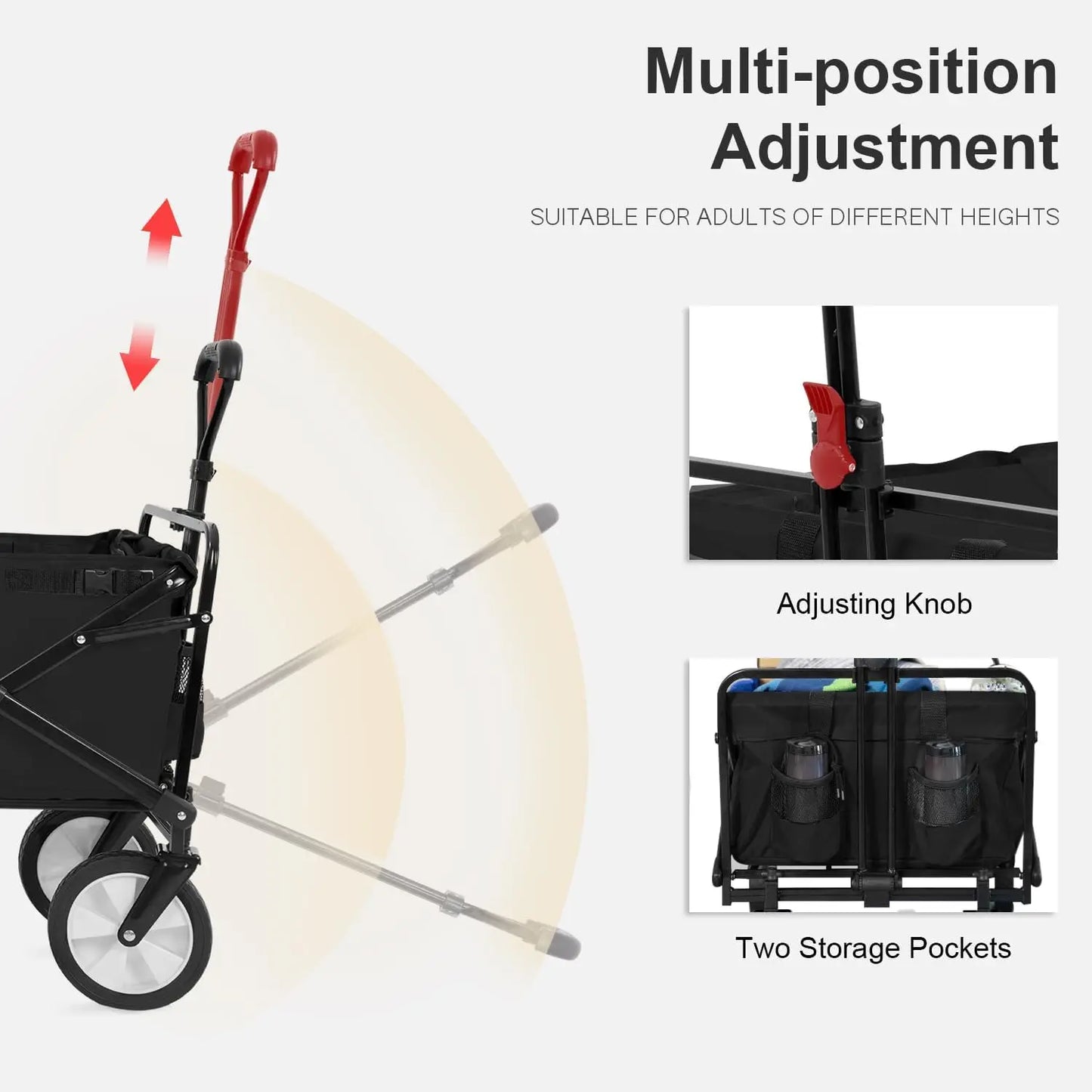 39 Inch Collapsible Wagon Folding Garden Cart 330 Lbs