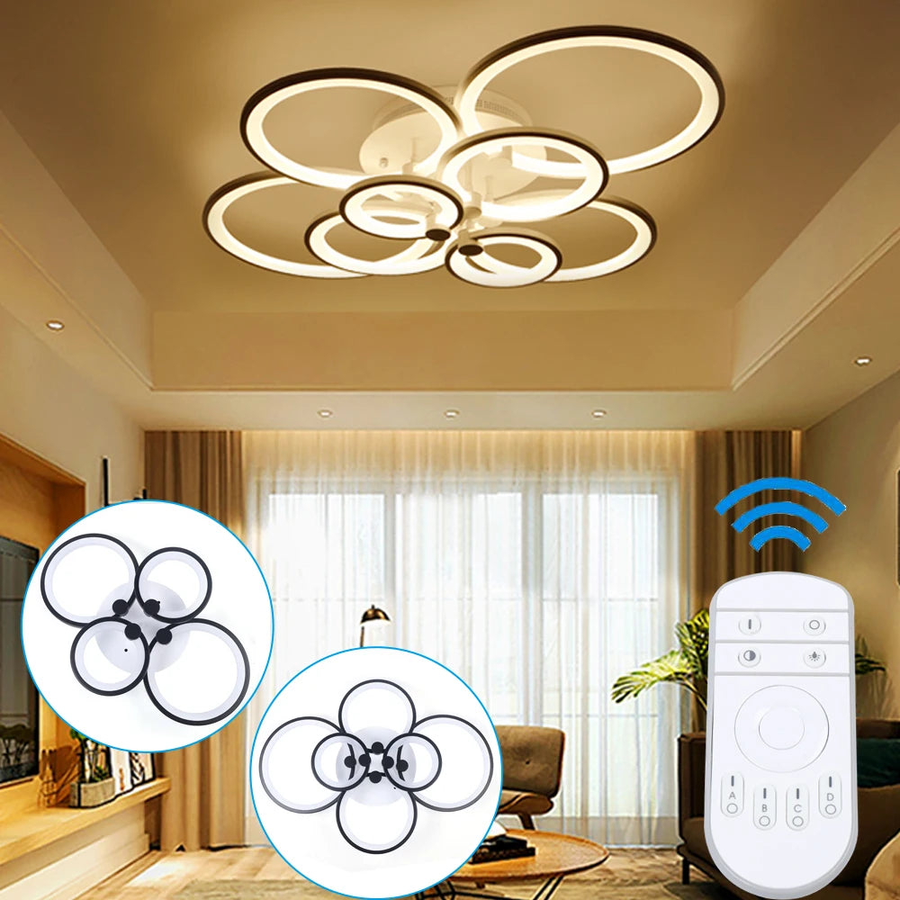 4 6 8 Heads Dimmable Acrylic LED Ceiling Light Flush Mount