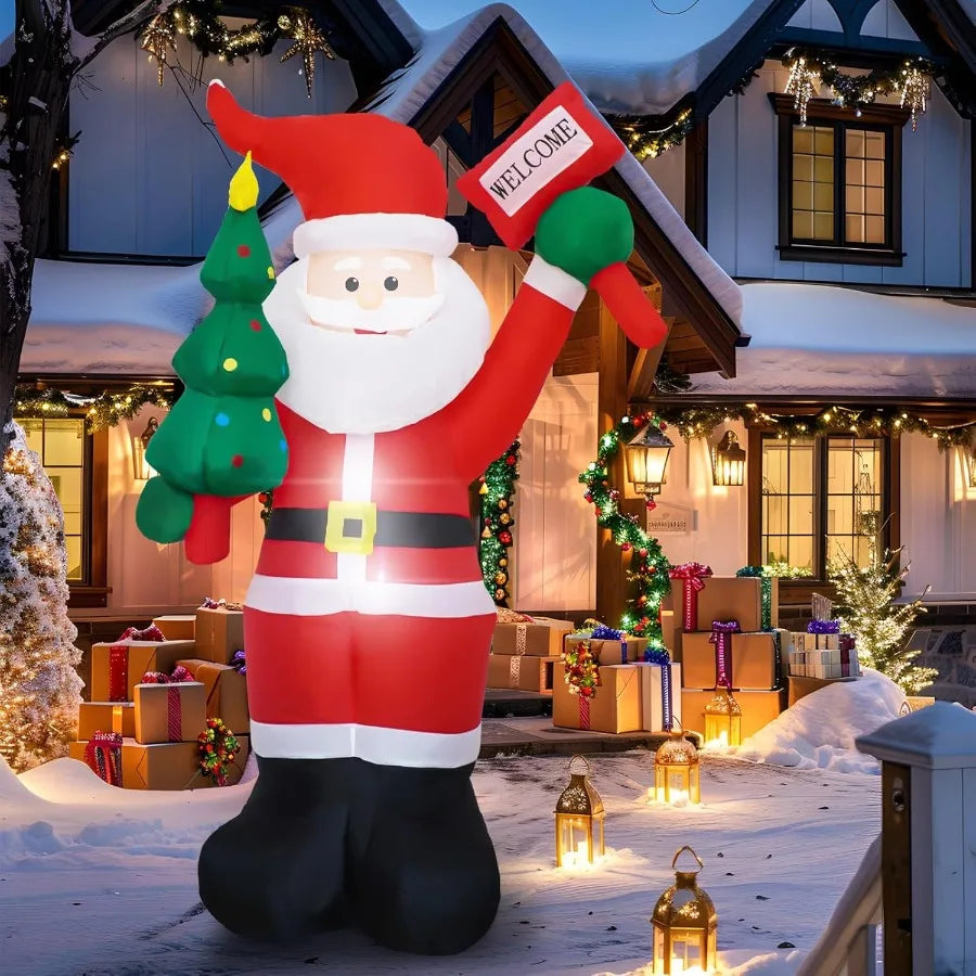 6 FT Christmas Inflatable Santa Claus Outdoor Decorations with BuiltIn LEDs BlowUp Santa for Yard Decorations Inflatable Xmas D