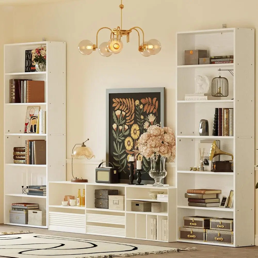 IRONCK Set of 2 Floor Standing 6 Tier Bookcases 70 Inch Tall for Home Office