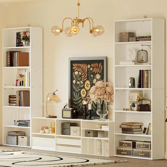 IRONCK Set of 2 Floor Standing 6 Tier Bookcases 70 Inch Tall for Home Office