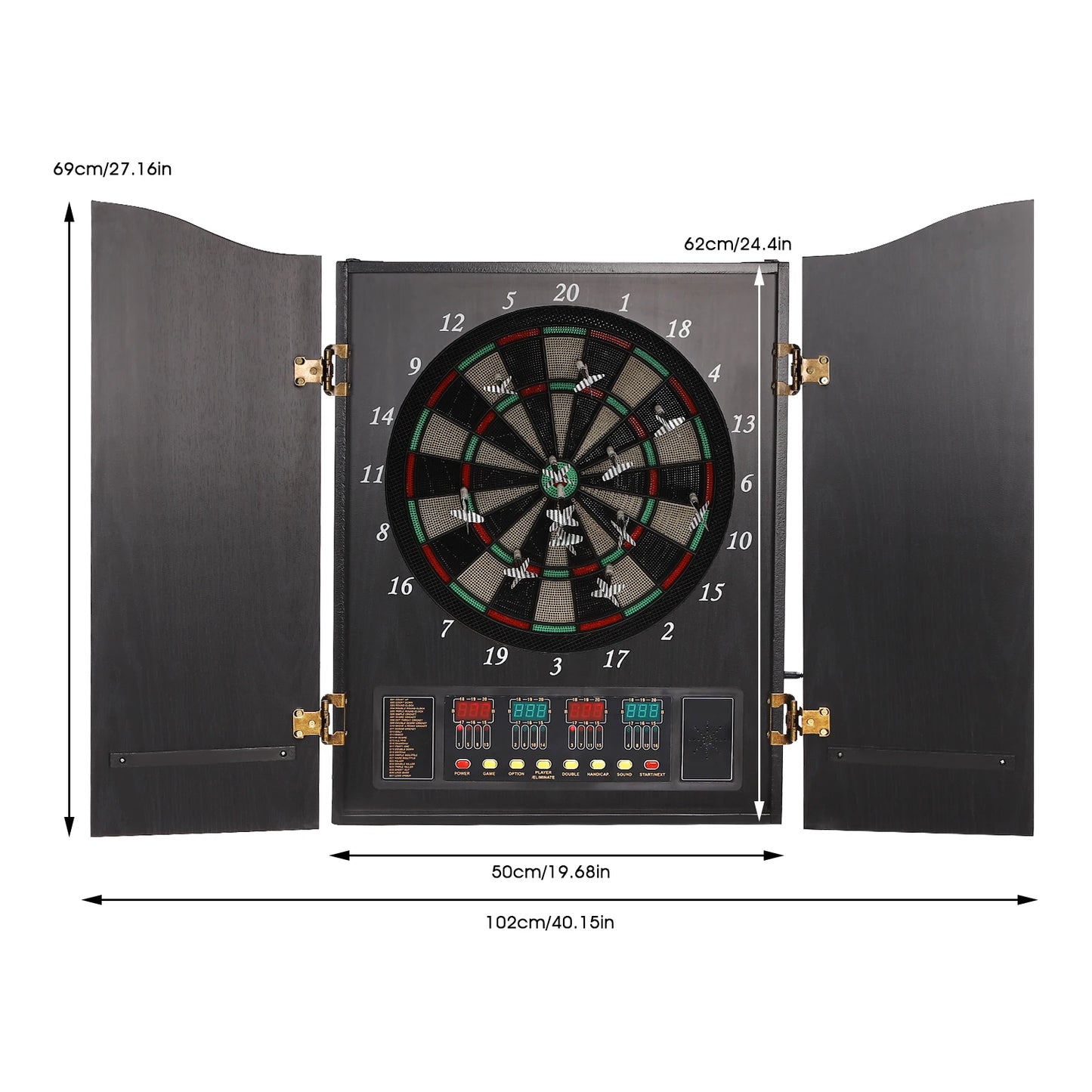 Electronic Dart Board Set With 4 LED Displays Voice Prompts 12 Darts CB05E
