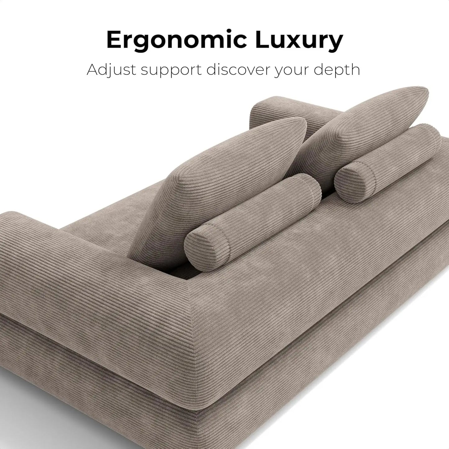LIKIMIO Convertible Sleeper Sofa 3 In 1 Corduroy Green