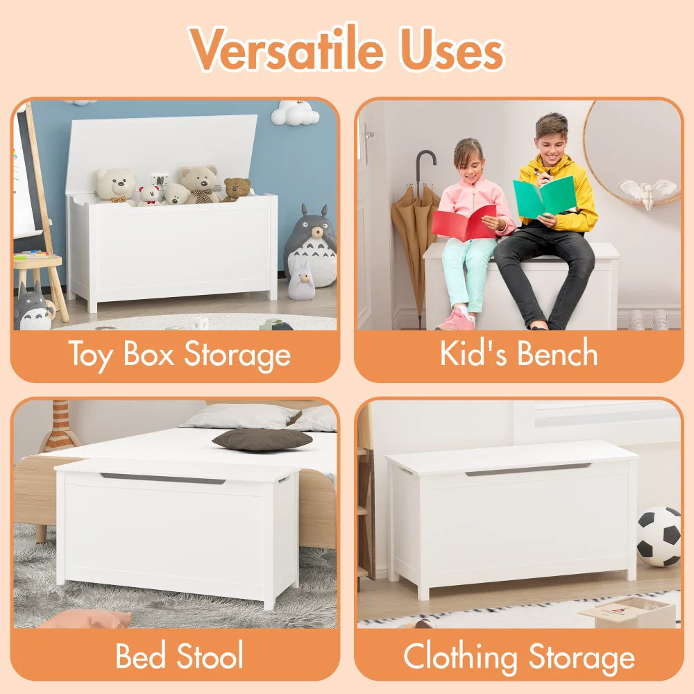 Wooden Toy Chest Playroom Kids Toy Box Storage Organizer
