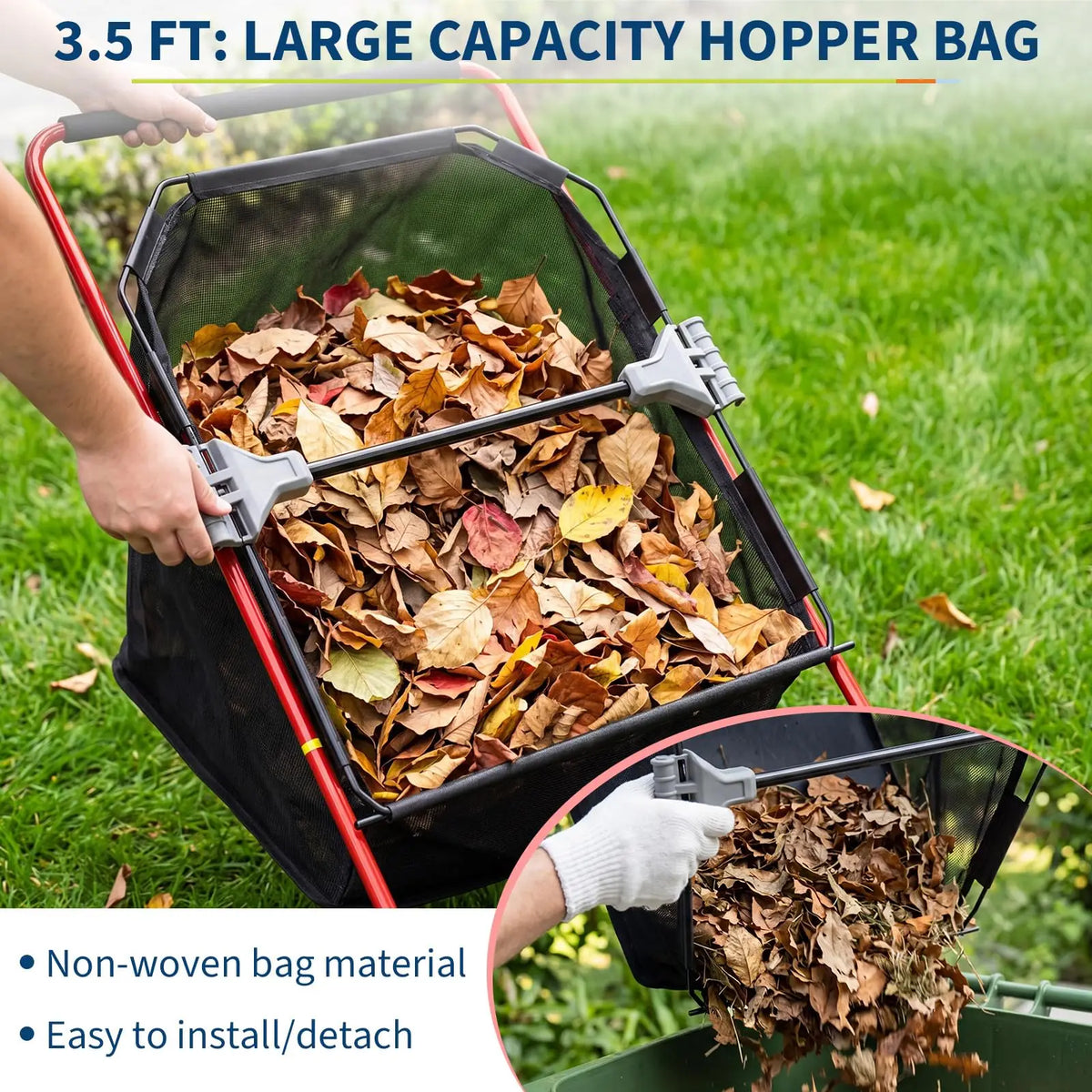 21 Inch Push Lawn Sweeper Manual Yard Leaf Grass Collector