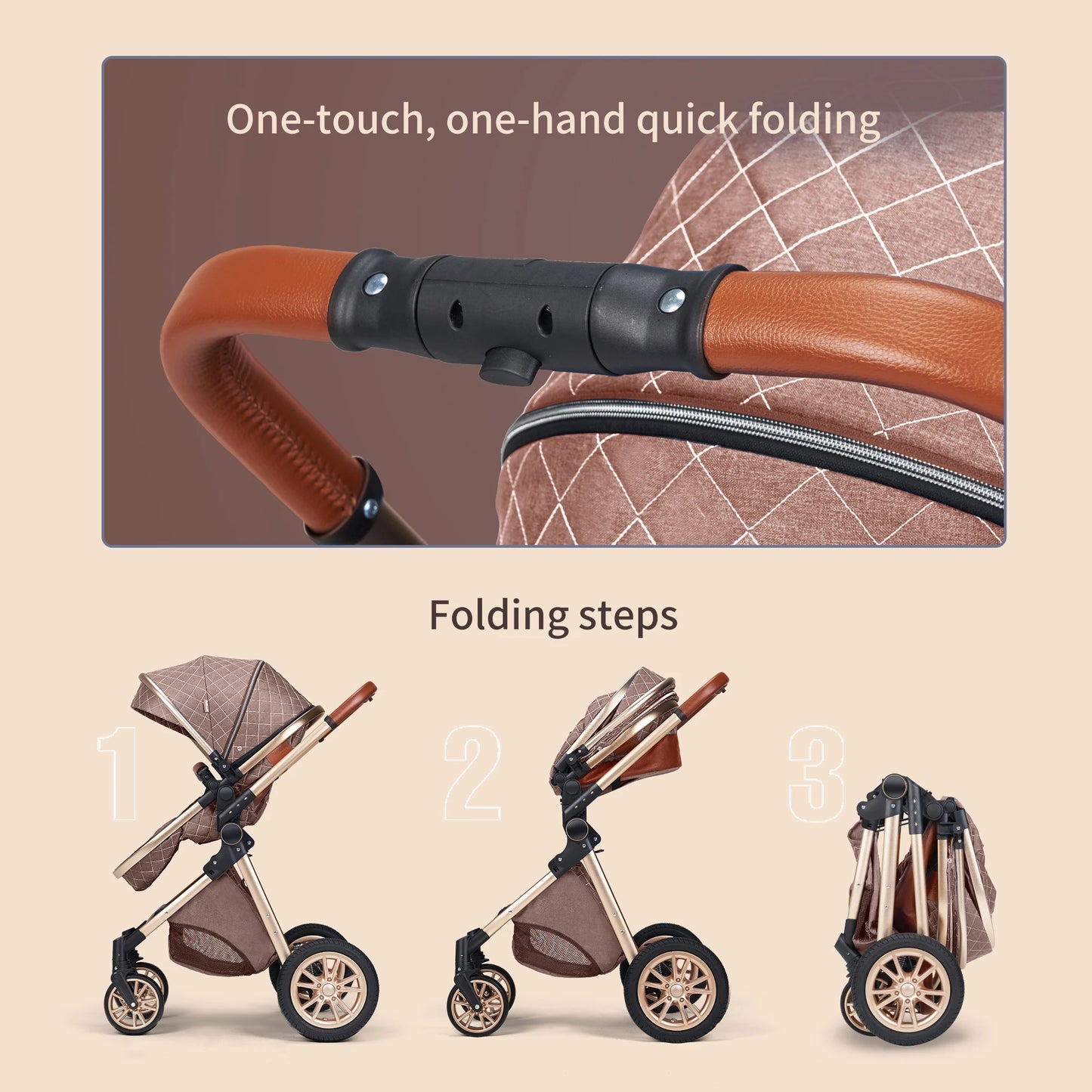 Vista Three In One Stroller Luxury Pram With Reversible Parent Facing Seat