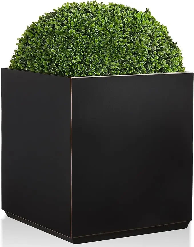 Metallic Heavy Cube Planter Box, No Assemble, Seamless Large Square Planter for Trees, Plants and Flowers