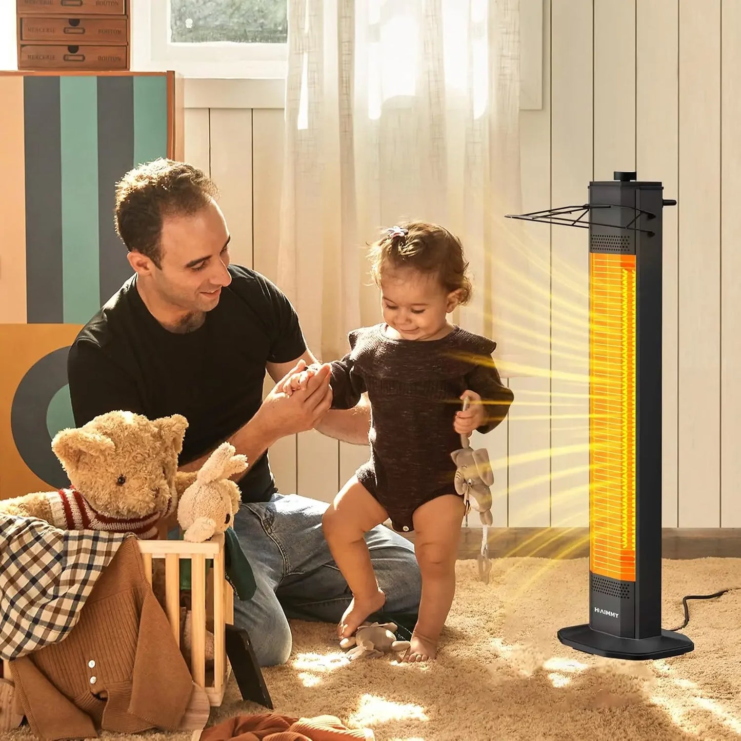 Outdoor Electric Patio Heater 34In 1500W 3 Heat Levels IPX5