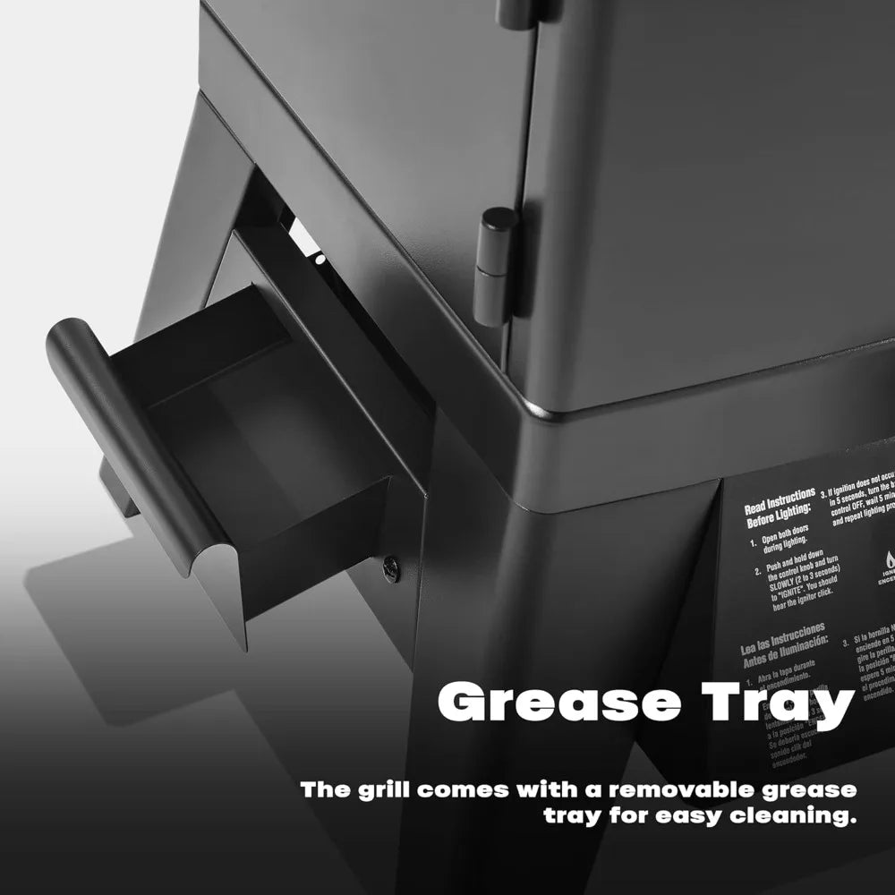 Propane Smoker With Cover Vertical Gas Grill Temp Control