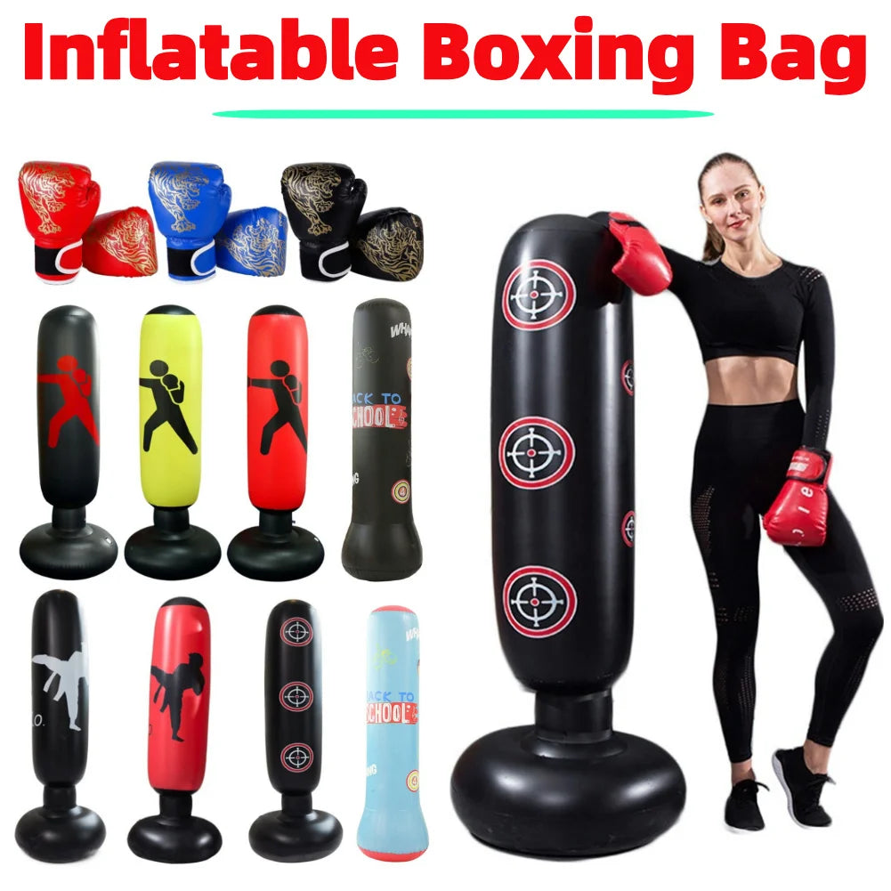 1.6M Inflatable Boxing Bag For Kids And Adults, Standing Punching Bag