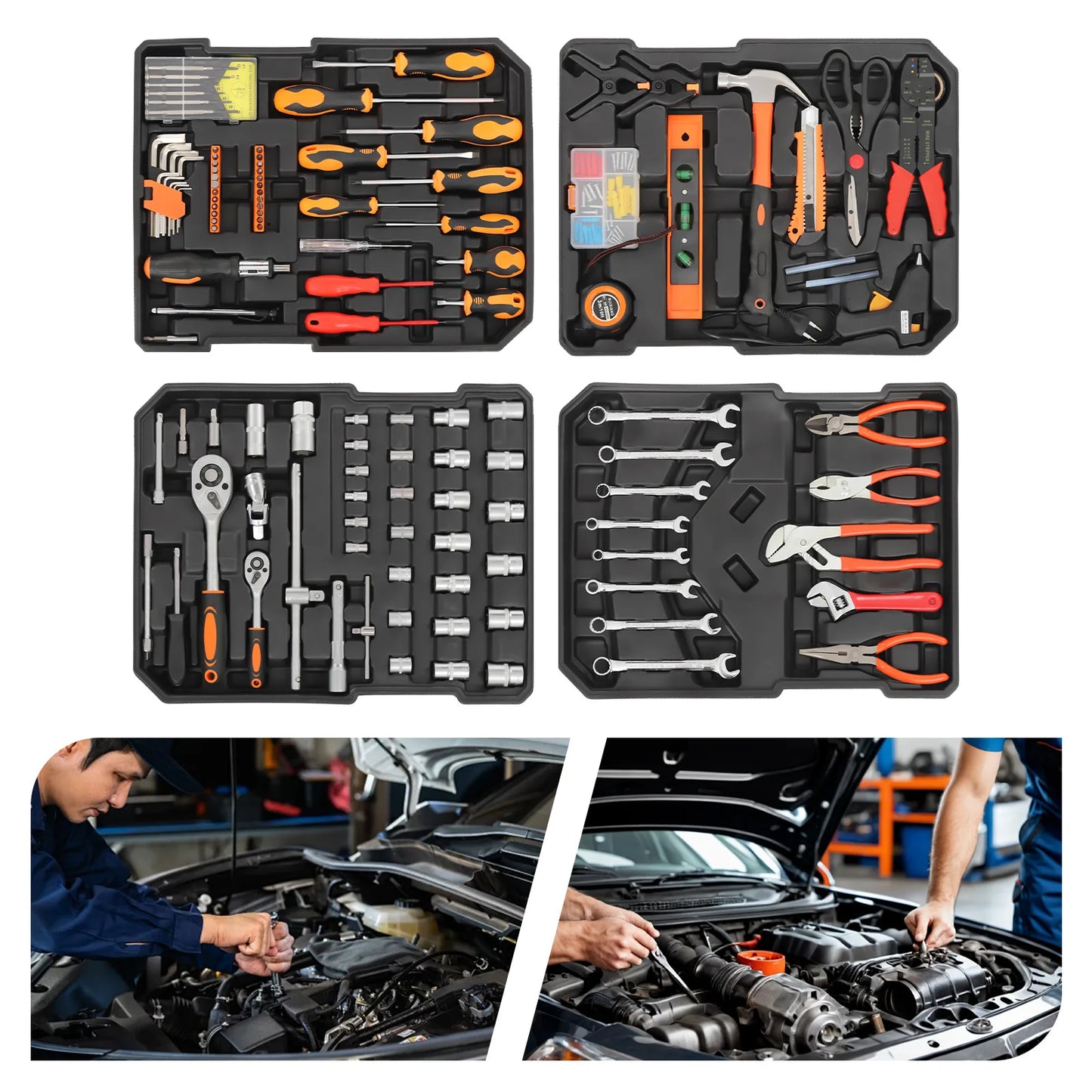 Trolley Case Tool Box Set Rust-Resistant Household Hand Tool Kit Mixed Hand Tool Kit for Home Maintenance/Garden Care