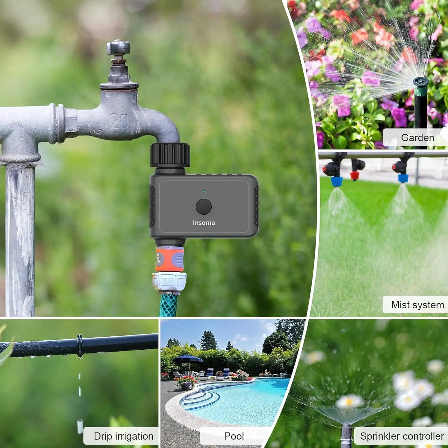Insoma WiFi Automatic Sprinkler Timer Garden Smart Irrigation With Alexa
