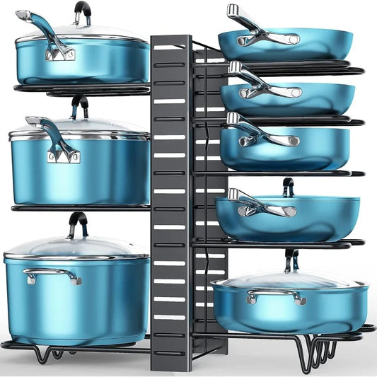 Pots And Pans Organizer For Cabinet 8 Tier Adjustable Pan Rack DIY