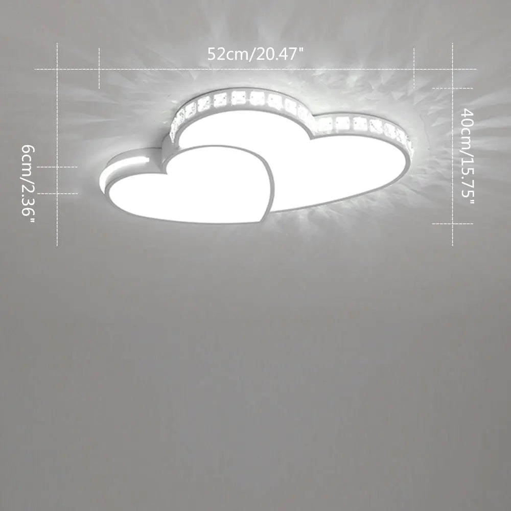 Modern Heart Shaped Crystal LED Ceiling Light Kids Room