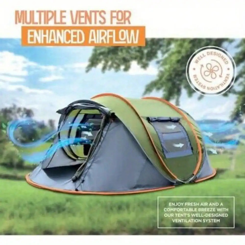 Camping Tent For Two With Two Doors Easy Pop Up Aluminum Poles UPF50 Waterproof
