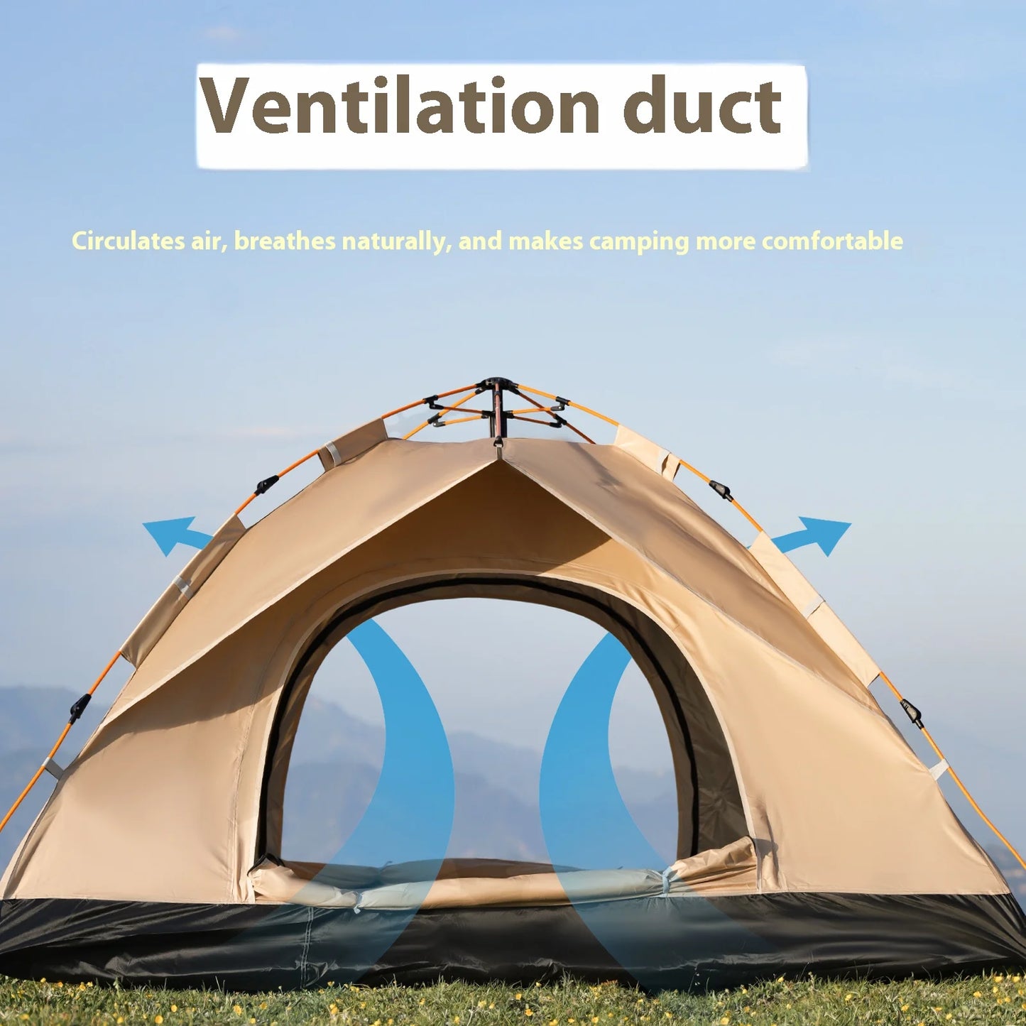 Pakicetus Instant Golden Tent Portable 3 4 Person Beach And Camping Shelter