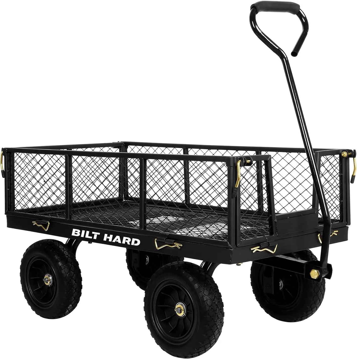 Bilt Hard 400 Lb 10 Inch Flat Free Tires Garden Cart With 180 Degree Handle