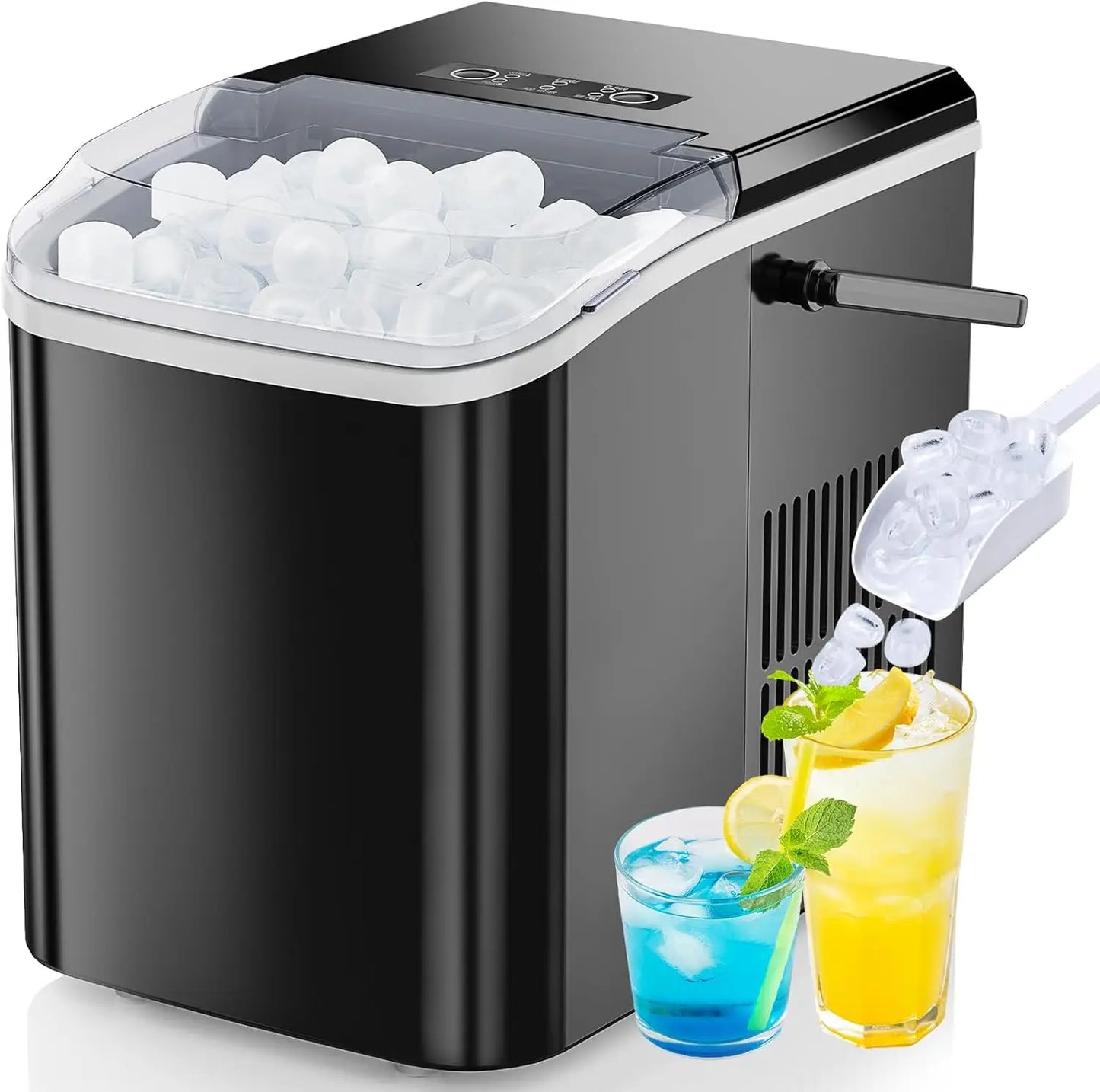 Portable Countertop Ice Maker 26lbs 24H Quiet Self Cleaning for Home RV Camping