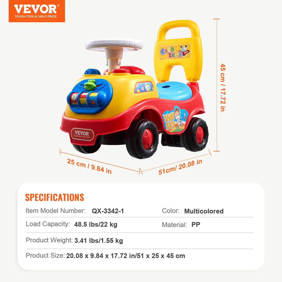 Toddler Ride On Push Car Music Steering Wheel Sit To Stand Kids Storage 0 To 3Y