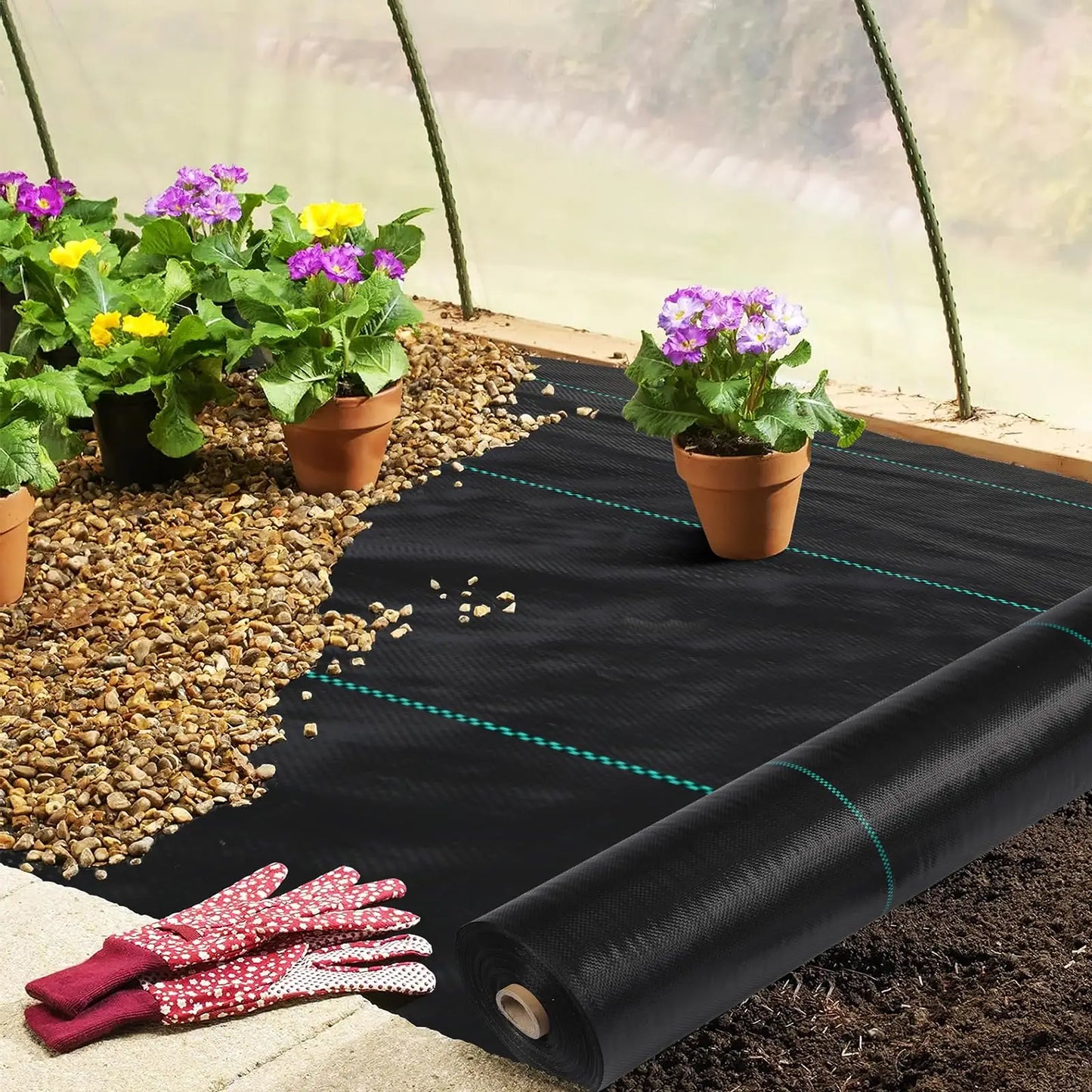 Heavy Duty Weed Barrier Landscape Fabric Woven Garden Cloth For Greenhouse Yard