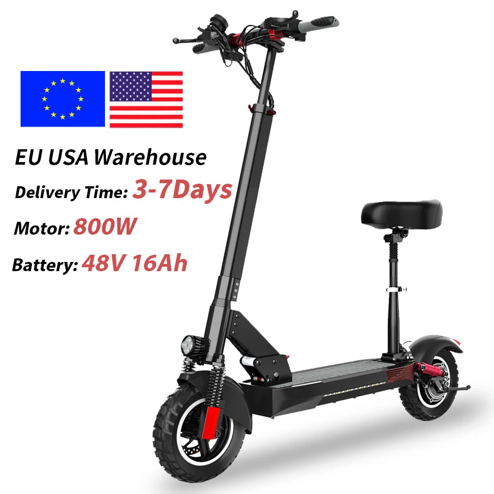 EU US Warehouse Electric Scooter 48V 800W Long Range 40 To 60km Lightweight