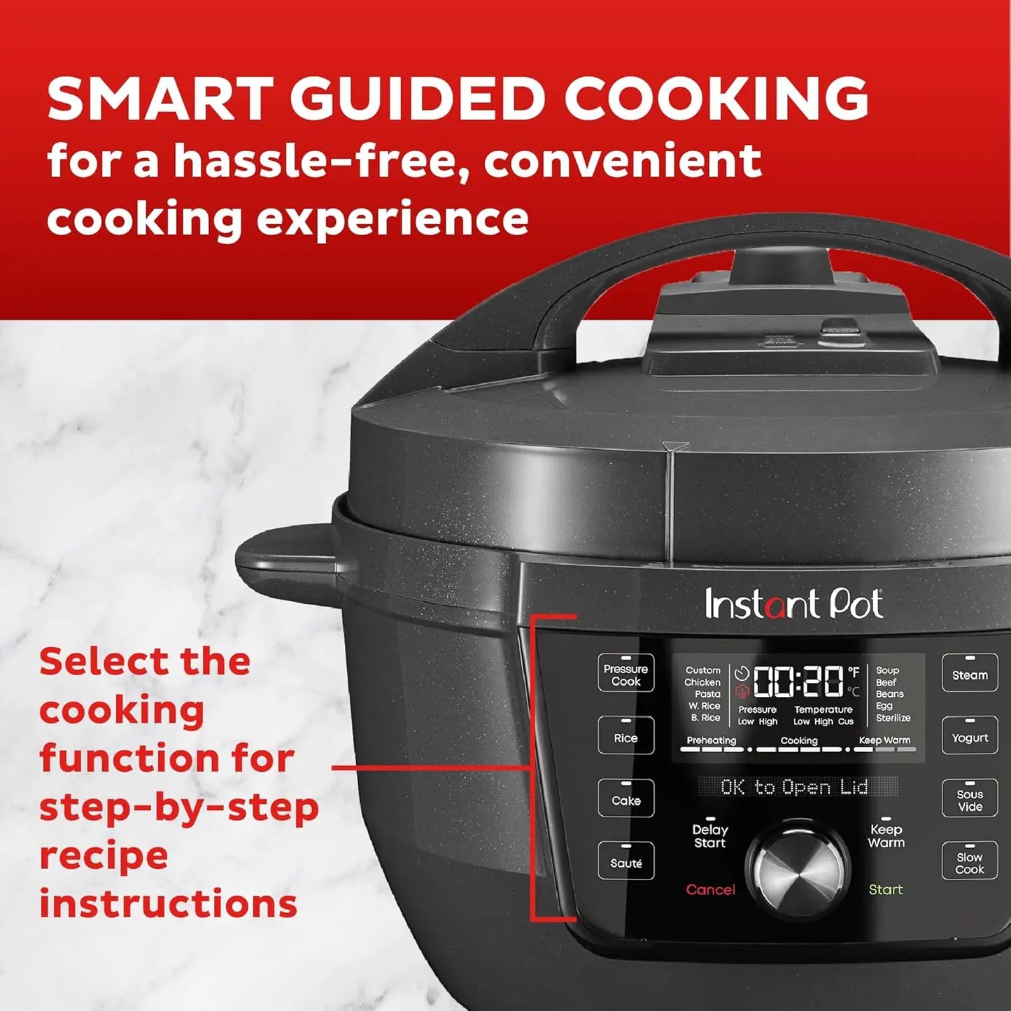 RIO Wide Plus, 9-in-1 Electric Pressure Cooker, 35% Larger Cooking Surface, WhisperQuiet Steam Release, Multi-Cooker, Slow Cook