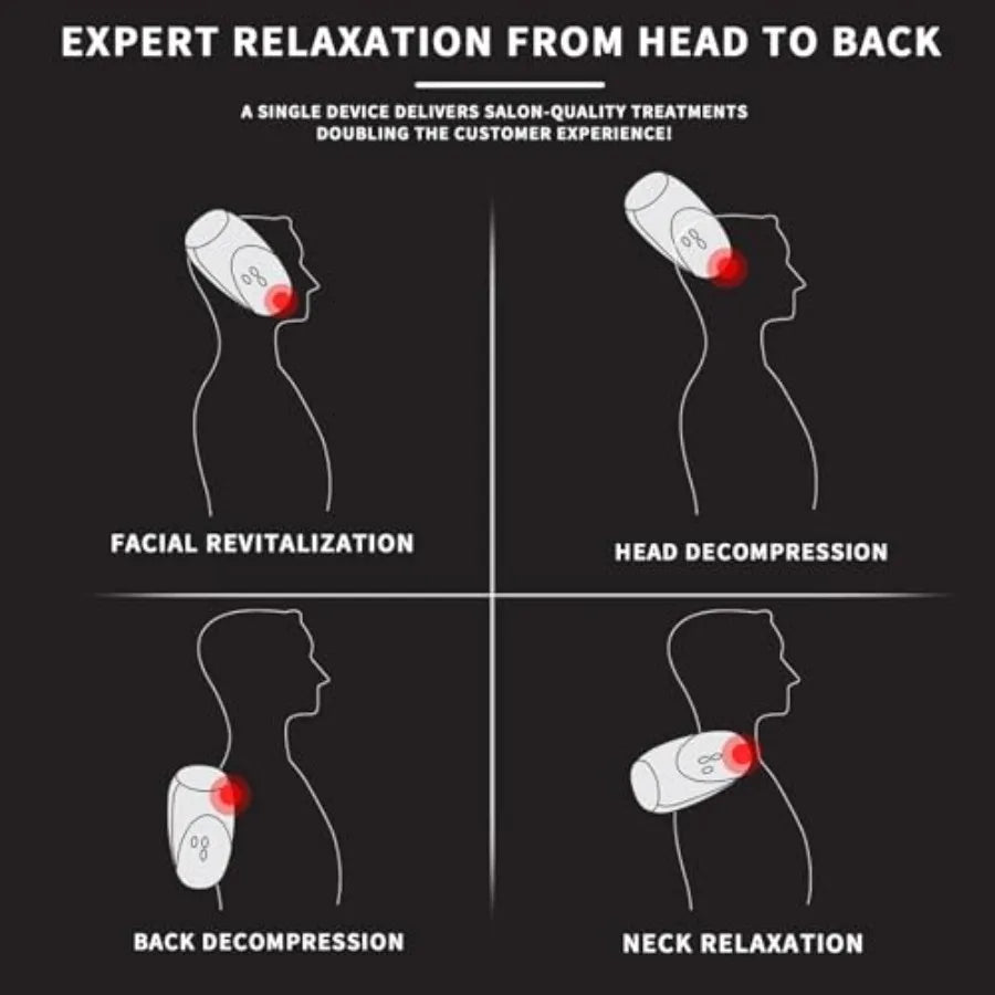 Cordless Handheld Massager 5 Speed Settings 5 Modes For Neck Arms Hands