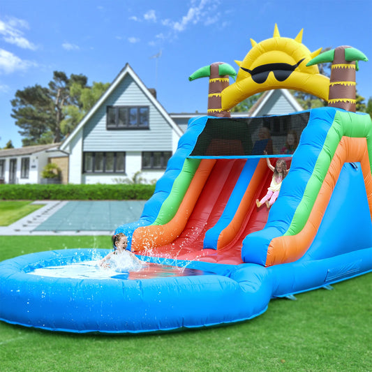 Inflatable Water Slide With 1100W Blower PVC Bounce House