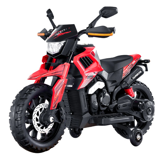 SucceBuy 6/12V Children's Electric Car Kids Ride On Motorcycle with Detachable Wheel Headlight Music Bluetooth for Boys Gifts