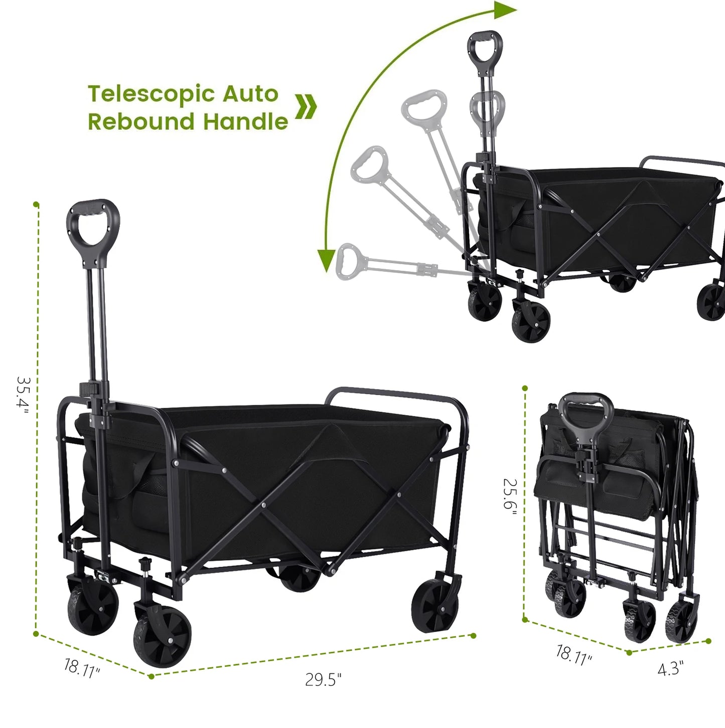 Heavy Duty Foldable Wagon Cart With All Terrain Wheels For Groceries And Beach