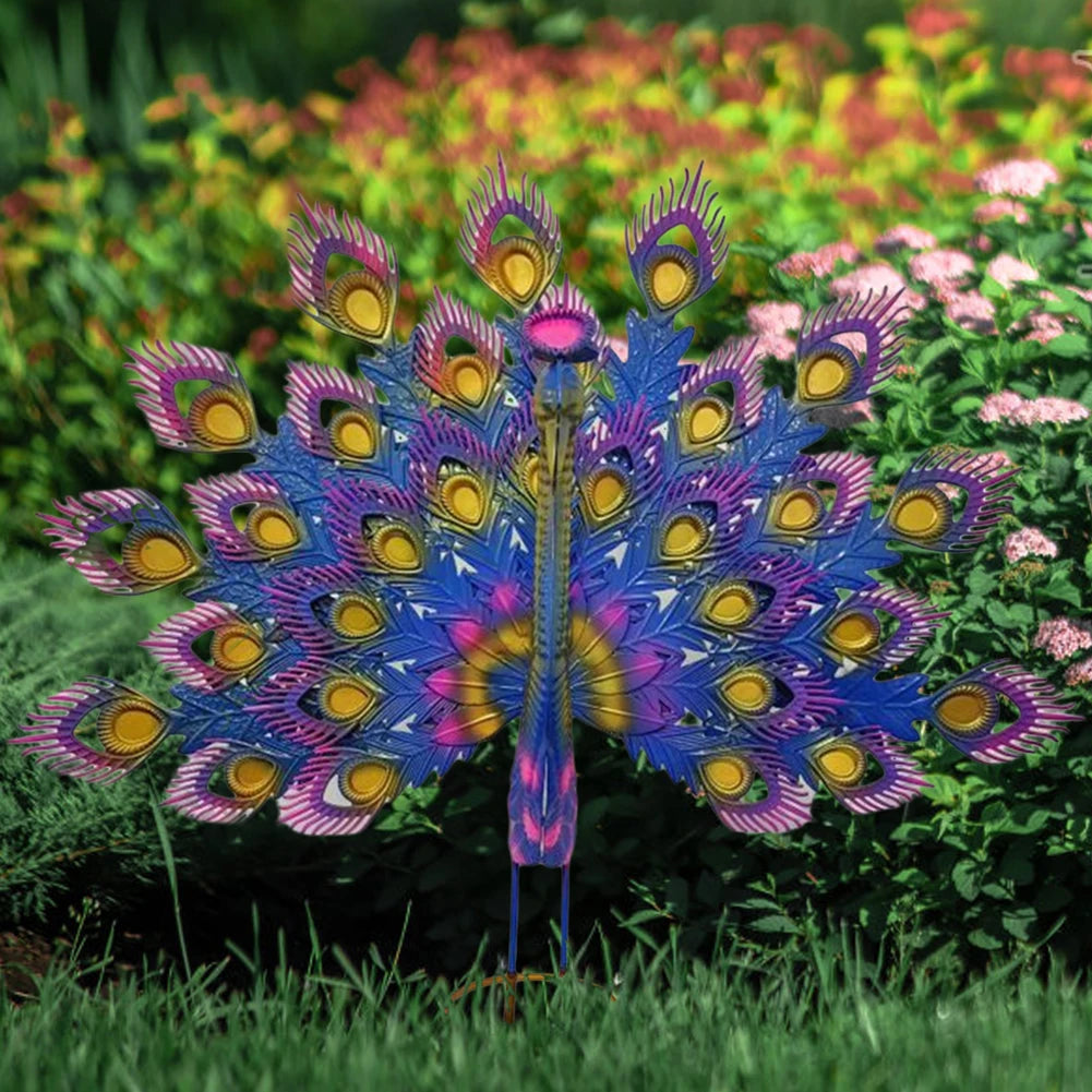 Garden Peacock Iron Statue Outdoor Indoor Yard Decor Waterproof Gifts