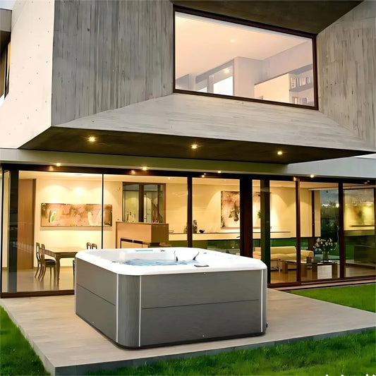 Outdoor Jacuzzi Spa Hot Tub Large Acrylic Massage Bathtub Thermostatic Villa