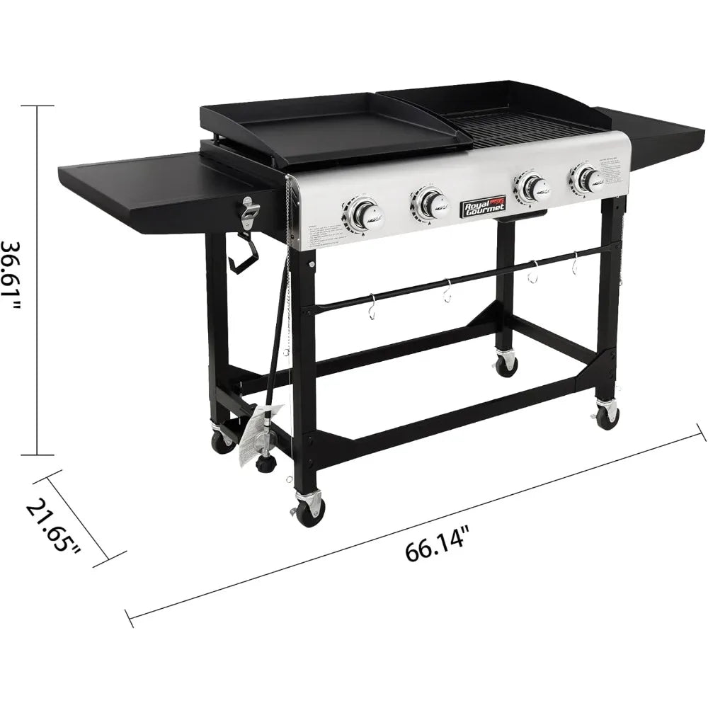 Royal Gourmet 4 Burner Propane Grill With Griddle And Cover