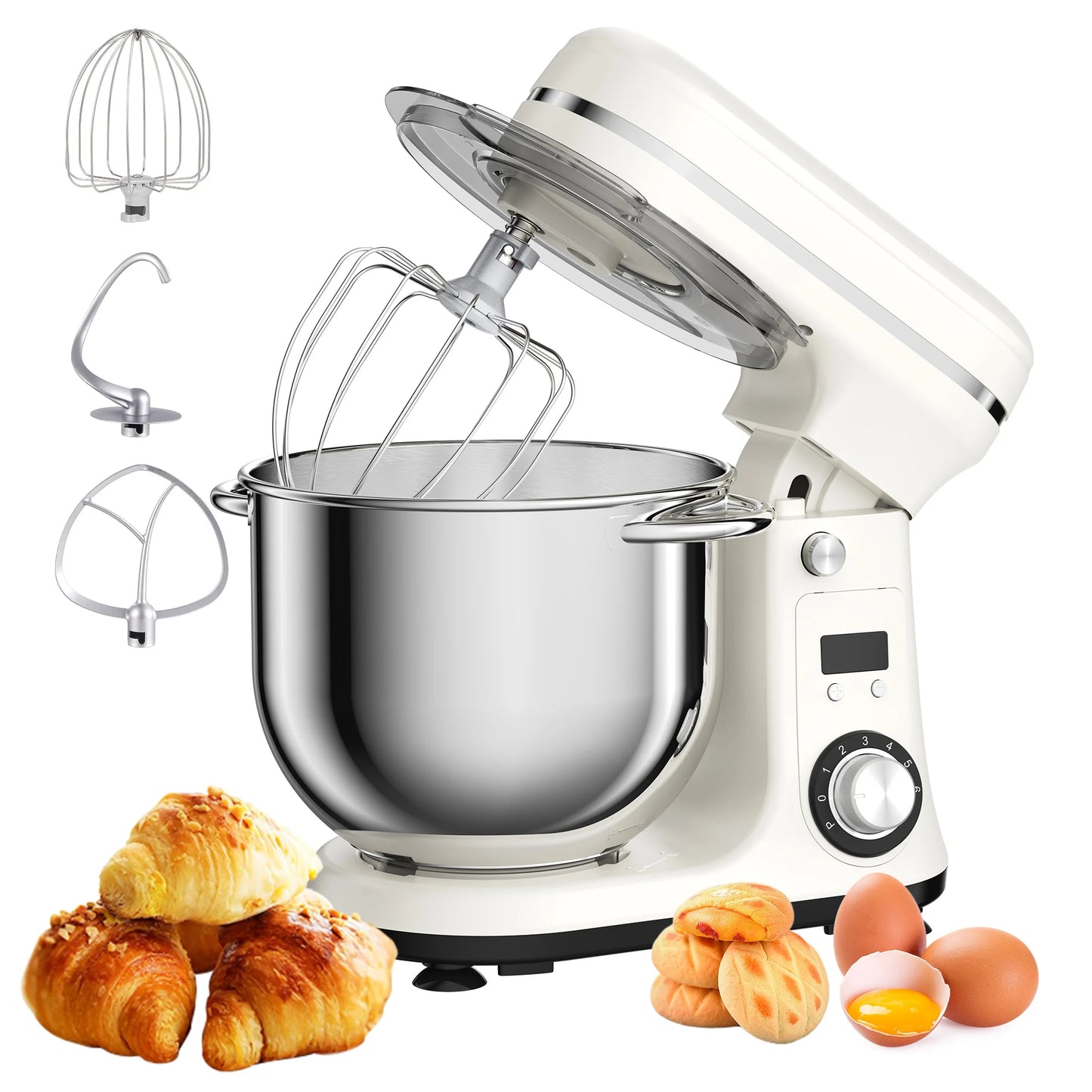 BioloMix 6 Speed Stand Mixer And Blender 1200W 6L Quiet Kitchen Appliance