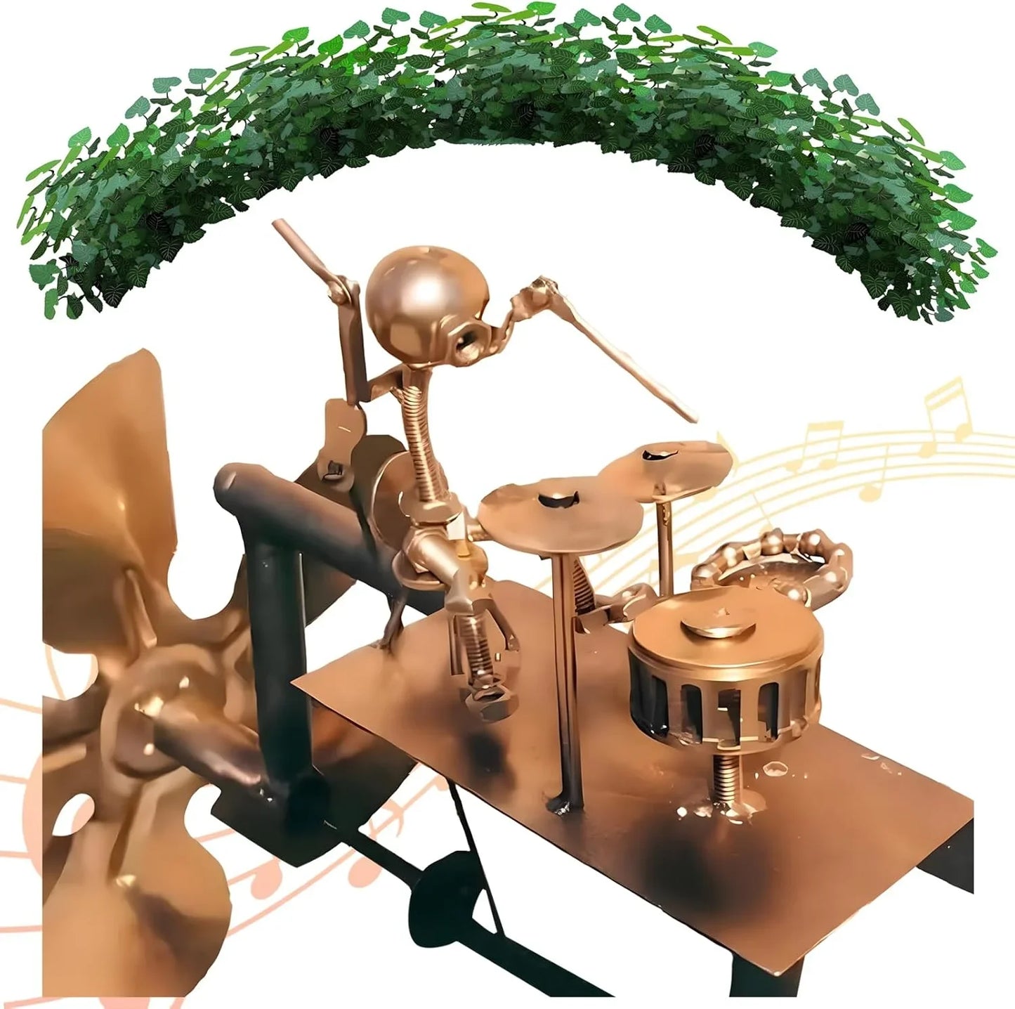 Drummer Windmill Handmade Metal Percussionist Figurine Rockin Art Garden Decor for Music Lovers & Collectors Yard Ornaments