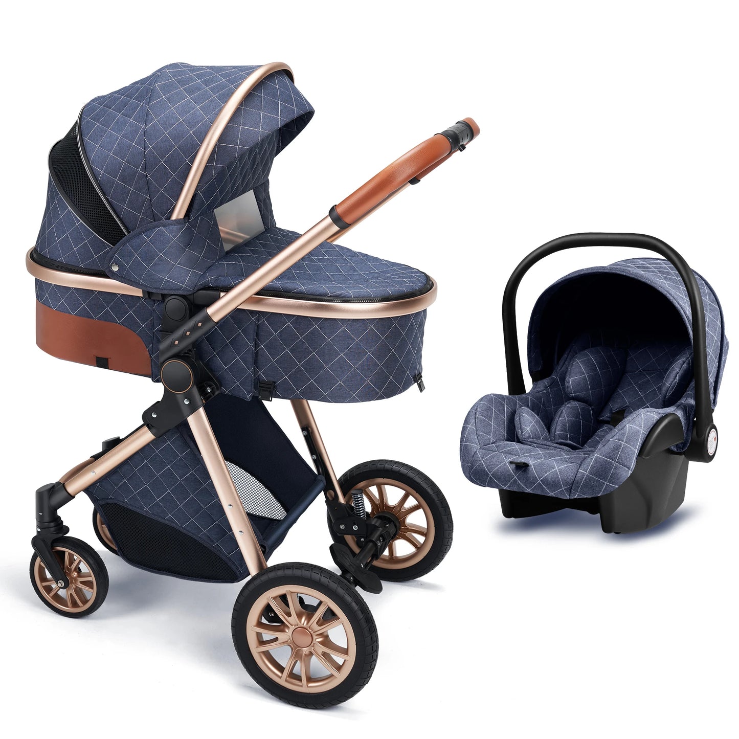 Vista Three In One Stroller Luxury Pram With Reversible Parent Facing Seat