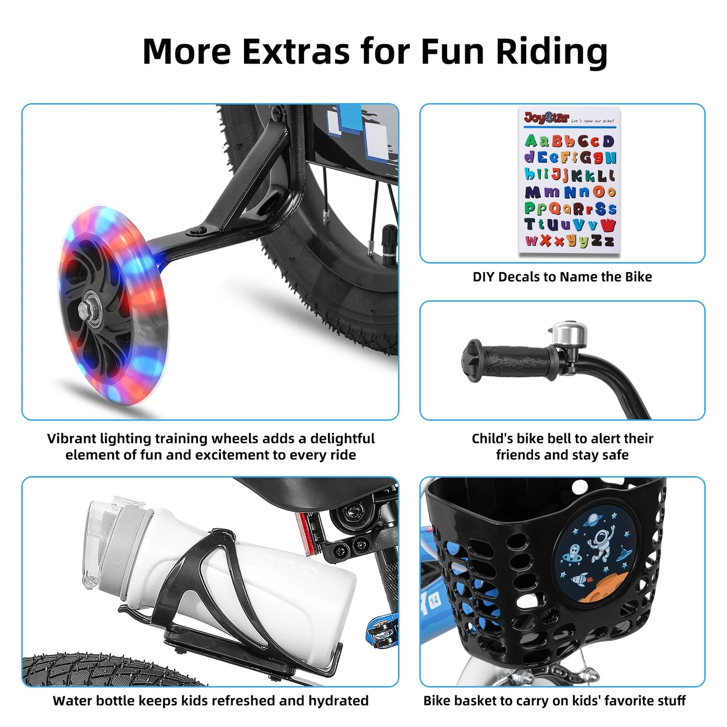 JOYSTAR 12 14 16 18 20 Kids Bike With Light Up Training Wheels For Ages 3 To 12