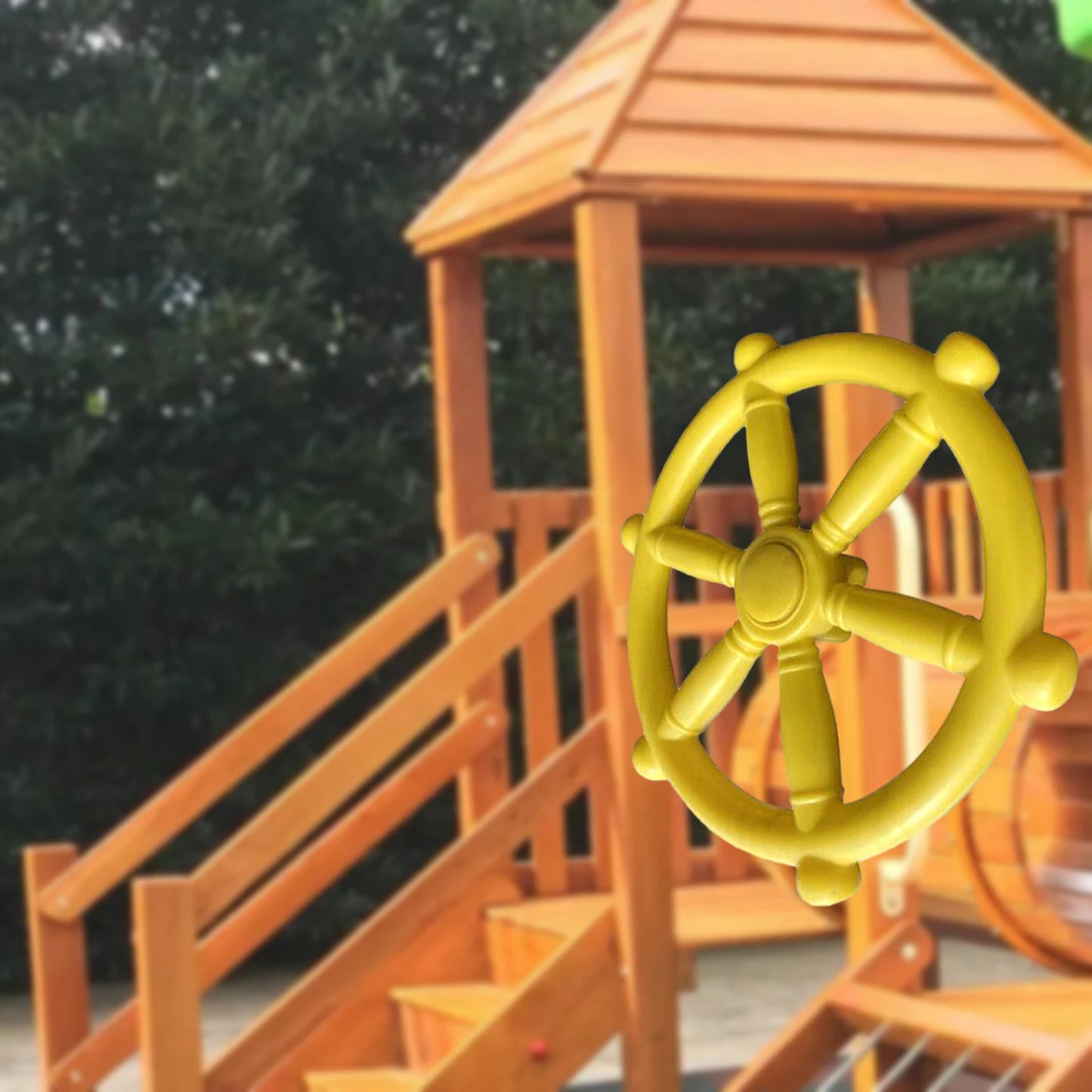 Pirate Ship Wheel With Screws Kids Steering Toy Playground