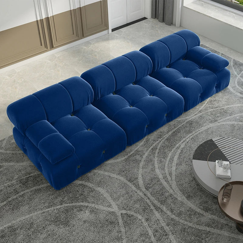 104 Inch Minimalist Modular Sectional Sofa Velvet Convertible 3 Seat Set Sdorens