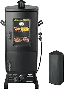 Propane Smoker With Cover Vertical Gas Grill Temp Control