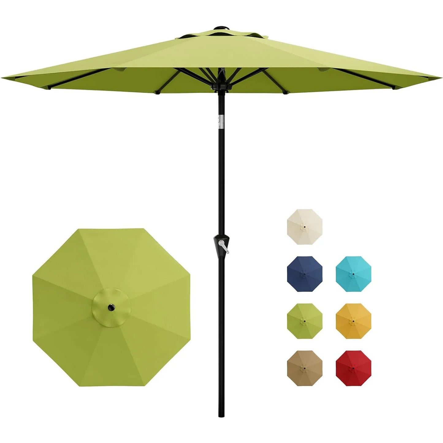 10 Foot Patio Market Umbrella With Crank Lift and Tilt Waterproof